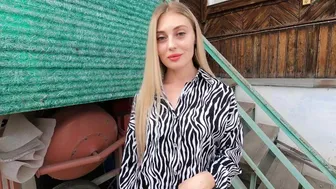 Beautiful hostess received a discount from an employee