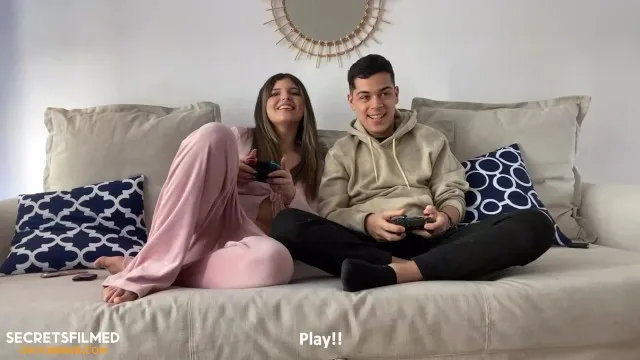 My Stepsister and I Betted a Blowjob Playing Video Games