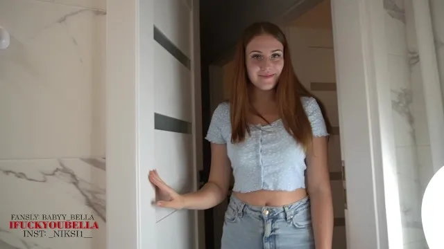 Stepsister Sucks Well, Cum on Her Tits while Her Parents Aren't Home! Bella C...