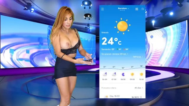 The New Weather Girl has Wardrobe Problems - Session 1