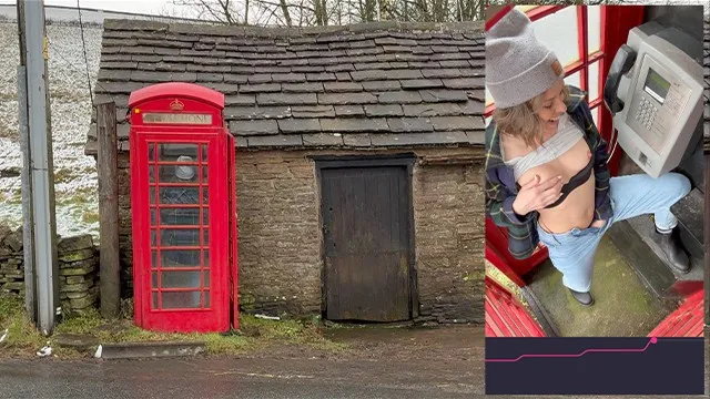 Cumming Hard in Public Red Telephone Box with Lush Remote Controlled Vibrator...