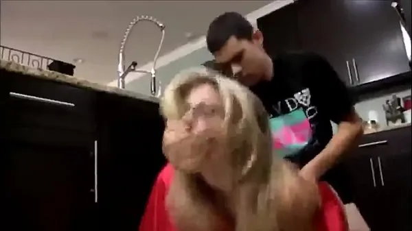 Young Step Son Fucks His Hot Stepmom in the Kitchen