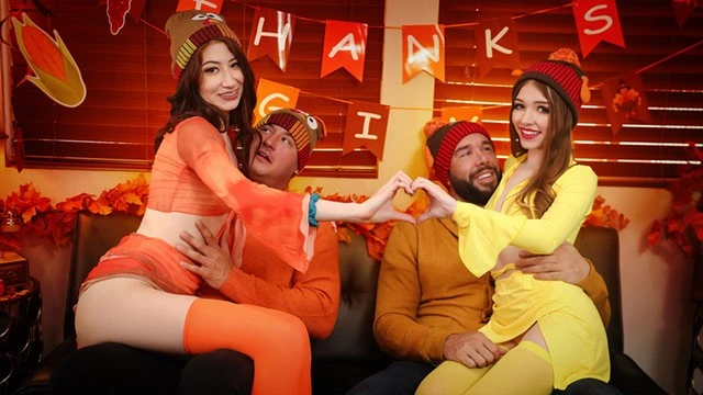 Orgie torride entre belles-filles et beaux-pères pour Thanksgiving